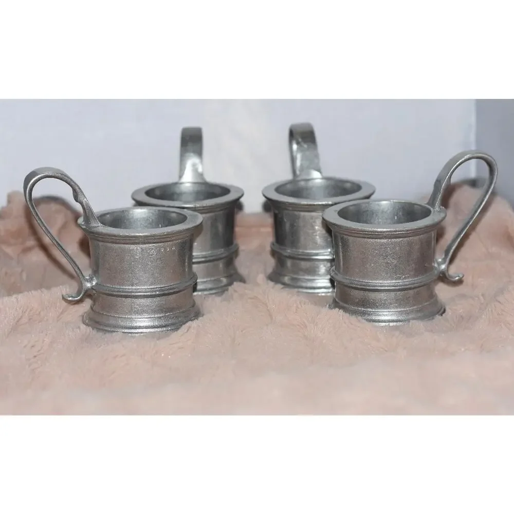 Mid Century Wilton Armentale Pewter Plough Tavern Mug Holder - Set of 4